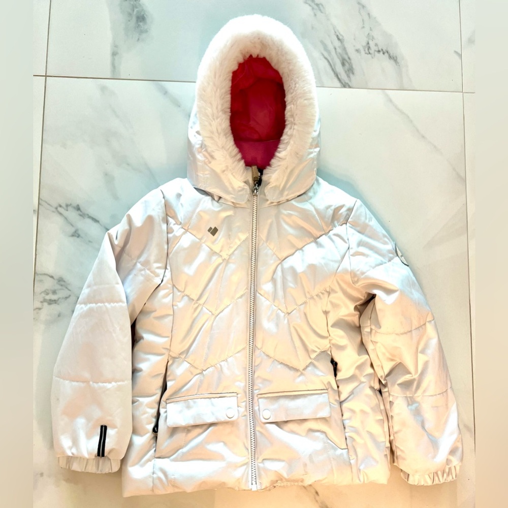 Obermeyer Girls' Roselet Jacket 
Kids White Ski Winter Jacket